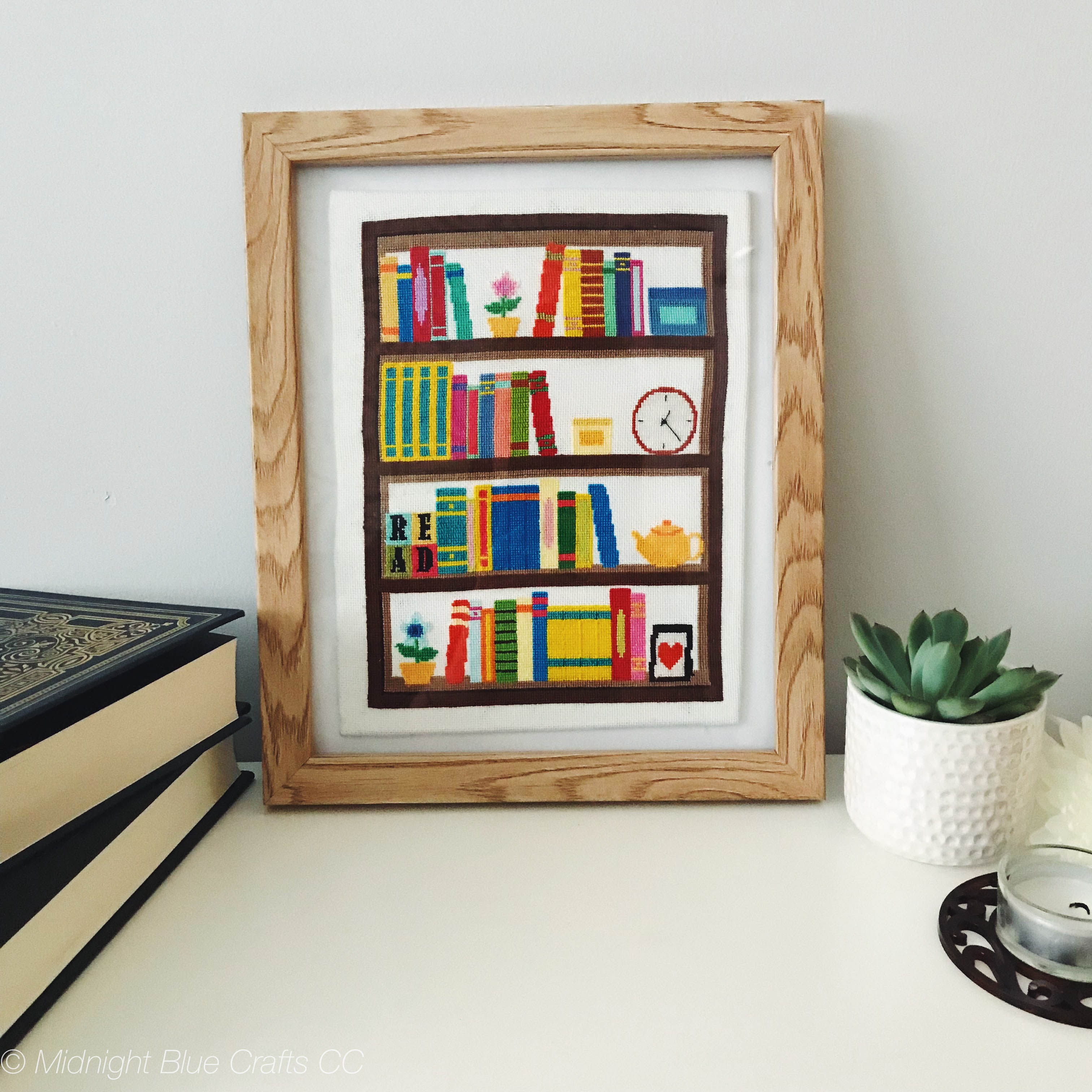 When in Doubt Go to the Library Cross Stitch Pattern, Book Shelf